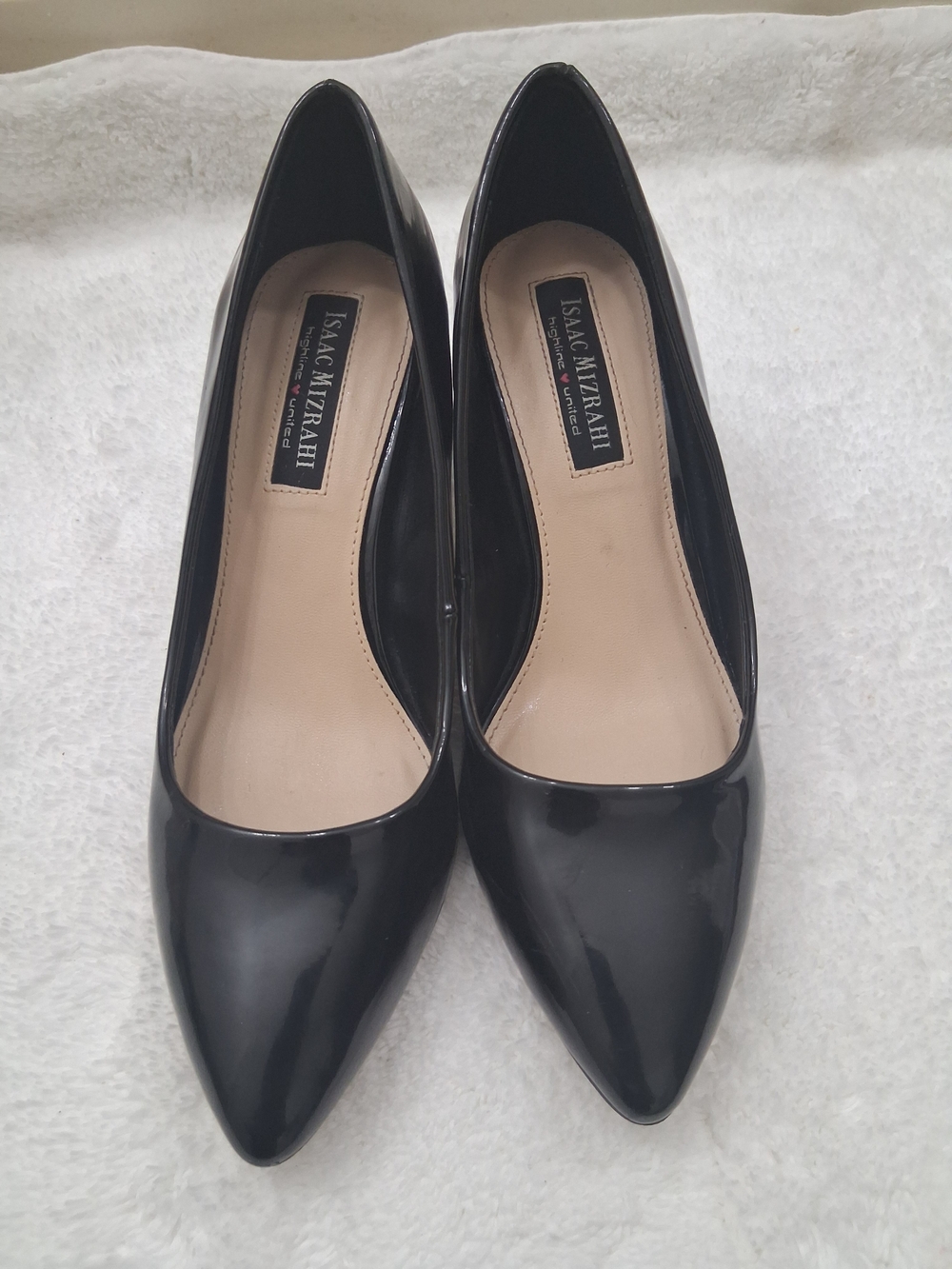 Isaac Mizrahi Black Patent Pointed-Toe Flats